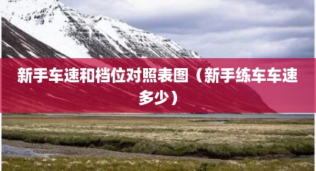 新手车速和档位对照表图（新手练车车速多少）
