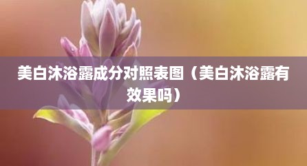 美白沐浴露成分对照表图（美白沐浴露有效果吗）