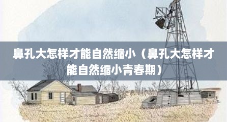 鼻孔大怎样才能自然缩小（鼻孔大怎样才能自然缩小青春期）
