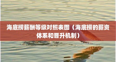 海底捞薪酬等级对照表图（海底捞的薪资体系和晋升机制）