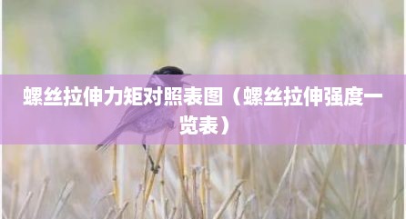 螺丝拉伸力矩对照表图（螺丝拉伸强度一览表）