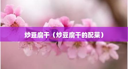 炒豆腐干（炒豆腐干的配菜）