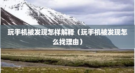 玩手机被发现怎样解释（玩手机被发现怎么找理由）