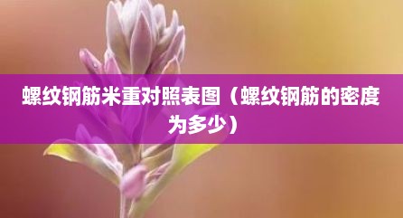 螺纹钢筋米重对照表图（螺纹钢筋的密度为多少）
