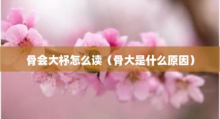 骨会大杼怎么读（骨大是什么原因）