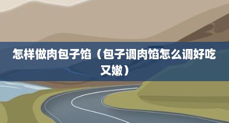 怎样做肉包子馅（包子调肉馅怎么调好吃又嫩）