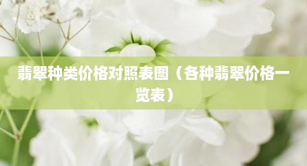 翡翠种类价格对照表图（各种翡翠价格一览表）
