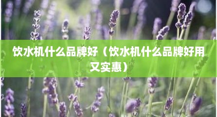 饮水机什么品牌好（饮水机什么品牌好用又实惠）