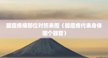 脚底疼痛部位对照表图（脚底疼代表身体哪个器官）