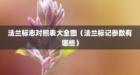 法兰标志对照表大全图（法兰标记参数有哪些）