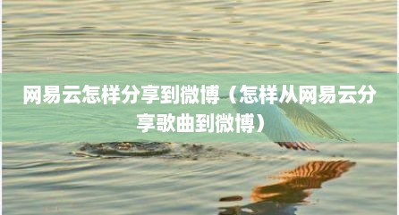 网易云怎样分享到微博（怎样从网易云分享歌曲到微博）