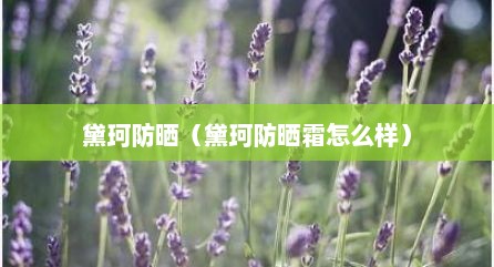 黛珂防晒（黛珂防晒霜怎么样）