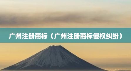 广州注册商标（广州注册商标侵权纠纷）