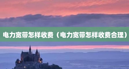 电力宽带怎样收费（电力宽带怎样收费合理）