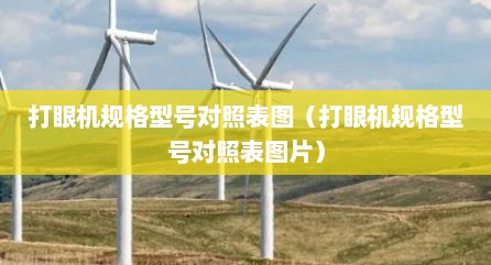 打眼机规格型号对照表图（打眼机规格型号对照表图片）