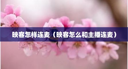 映客怎样连麦（映客怎么和主播连麦）