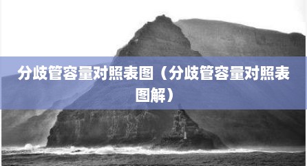 分歧管容量对照表图（分歧管容量对照表图解）