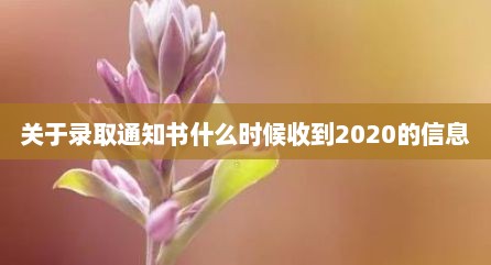 关于录取通知书什么时候收到2020的信息