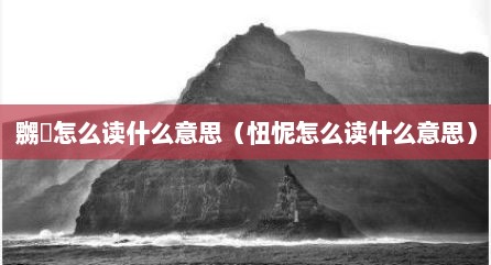 嬲嫐怎么读什么意思（忸怩怎么读什么意思）