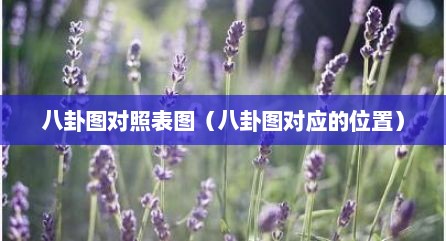 八卦图对照表图（八卦图对应的位置）