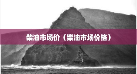 柴油市场价（柴油市场价格）