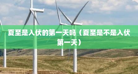 夏至是入伏的第一天吗（夏至是不是入伏第一天）