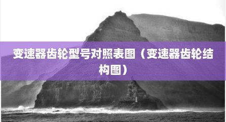 变速器齿轮型号对照表图（变速器齿轮结构图）