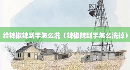 给辣椒辣到手怎么洗（辣椒辣到手怎么洗掉）