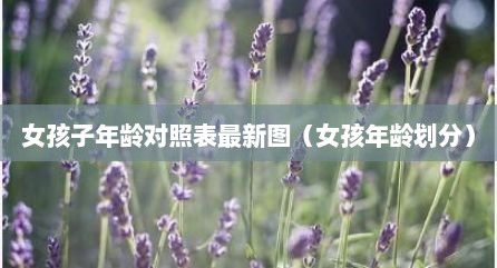 女孩子年龄对照表最新图（女孩年龄划分）