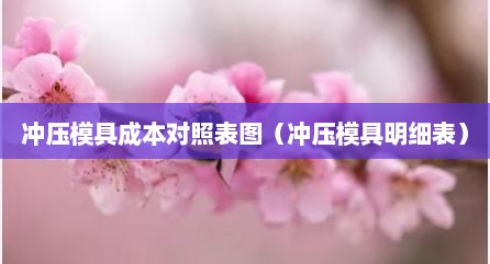 冲压模具成本对照表图（冲压模具明细表）