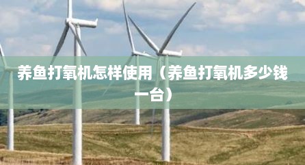 养鱼打氧机怎样使用（养鱼打氧机多少钱一台）