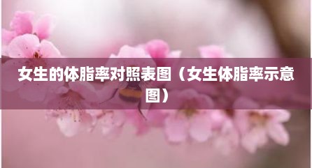 女生的体脂率对照表图（女生体脂率示意图）
