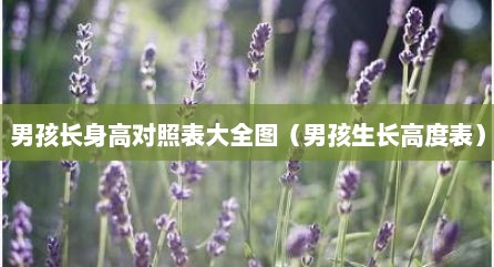 男孩长身高对照表大全图（男孩生长高度表）