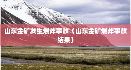 山东金矿发生爆炸事故（山东金矿爆炸事故结果）