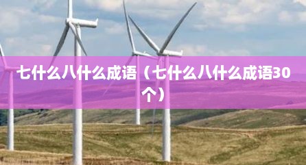 七什么八什么成语（七什么八什么成语30个）