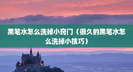 黑笔水怎么洗掉小窍门（很久的黑笔水怎么洗掉小技巧）