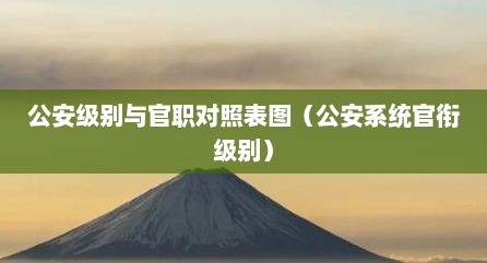 公安级别与官职对照表图（公安系统官衔级别）