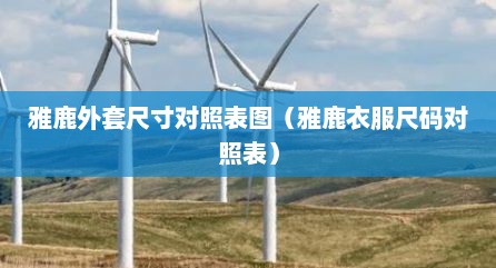 雅鹿外套尺寸对照表图（雅鹿衣服尺码对照表）
