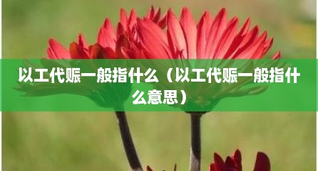 以工代赈一般指什么（以工代赈一般指什么意思）