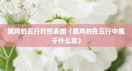 属鸡的五行对照表图（属鸡的在五行中属于什么命）