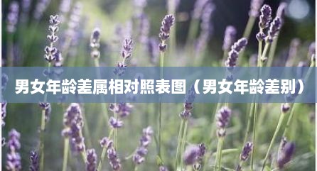 男女年龄差属相对照表图（男女年龄差别）