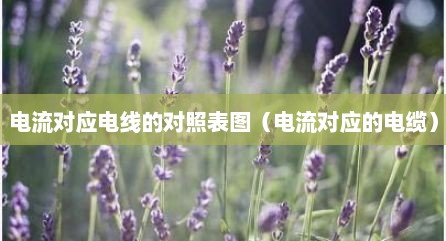 电流对应电线的对照表图（电流对应的电缆）