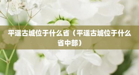 平遥古城位于什么省（平遥古城位于什么省中部）