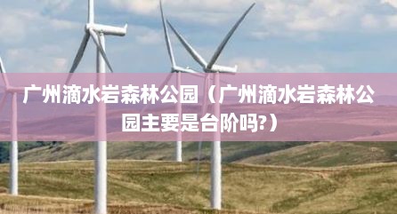 广州滴水岩森林公园（广州滴水岩森林公园主要是台阶吗?）