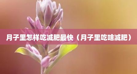 月子里怎样吃减肥最快（月子里吃啥减肥）