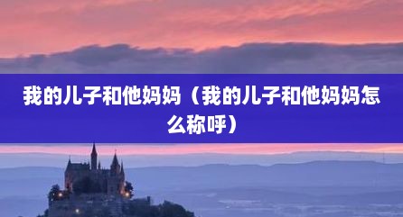 我的儿子和他妈妈（我的儿子和他妈妈怎么称呼）