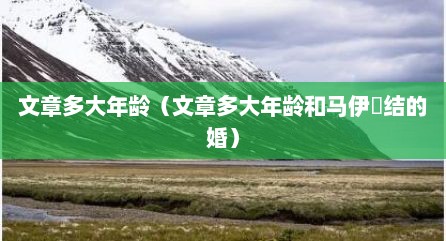 文章多大年龄（文章多大年龄和马伊琍结的婚）