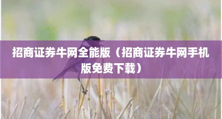 招商证券牛网全能版（招商证券牛网手机版免费下载）