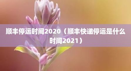 顺丰停运时间2020（顺丰快递停运是什么时间2021）