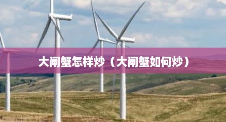 大闸蟹怎样炒（大闸蟹如何炒）